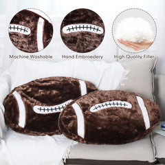Jetec football plush pillow two-pcs on bed create casual sport-themed ambiance.