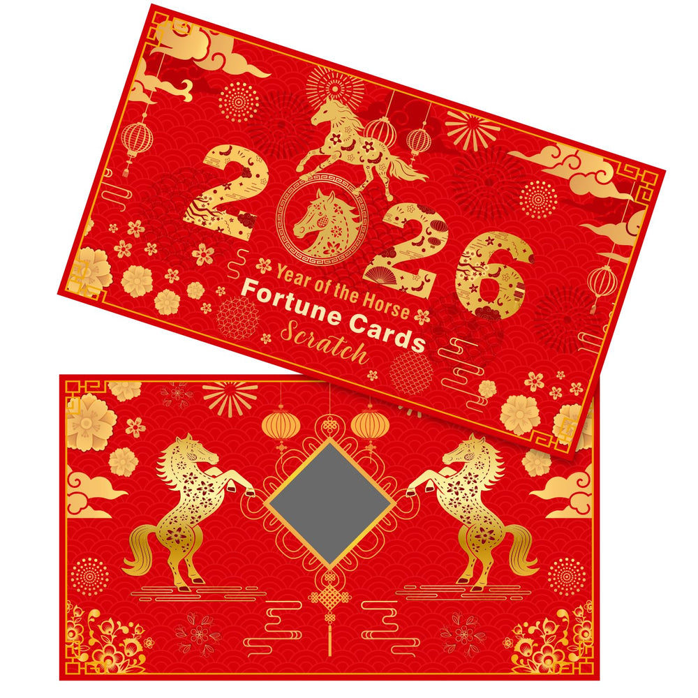 Jetec scratch-off fortune cards front view for festive events