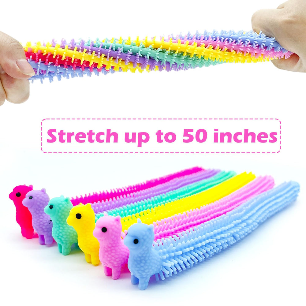 Jgalnim Alpaca stretchy fidget toy pack – six colors for variety and party decor