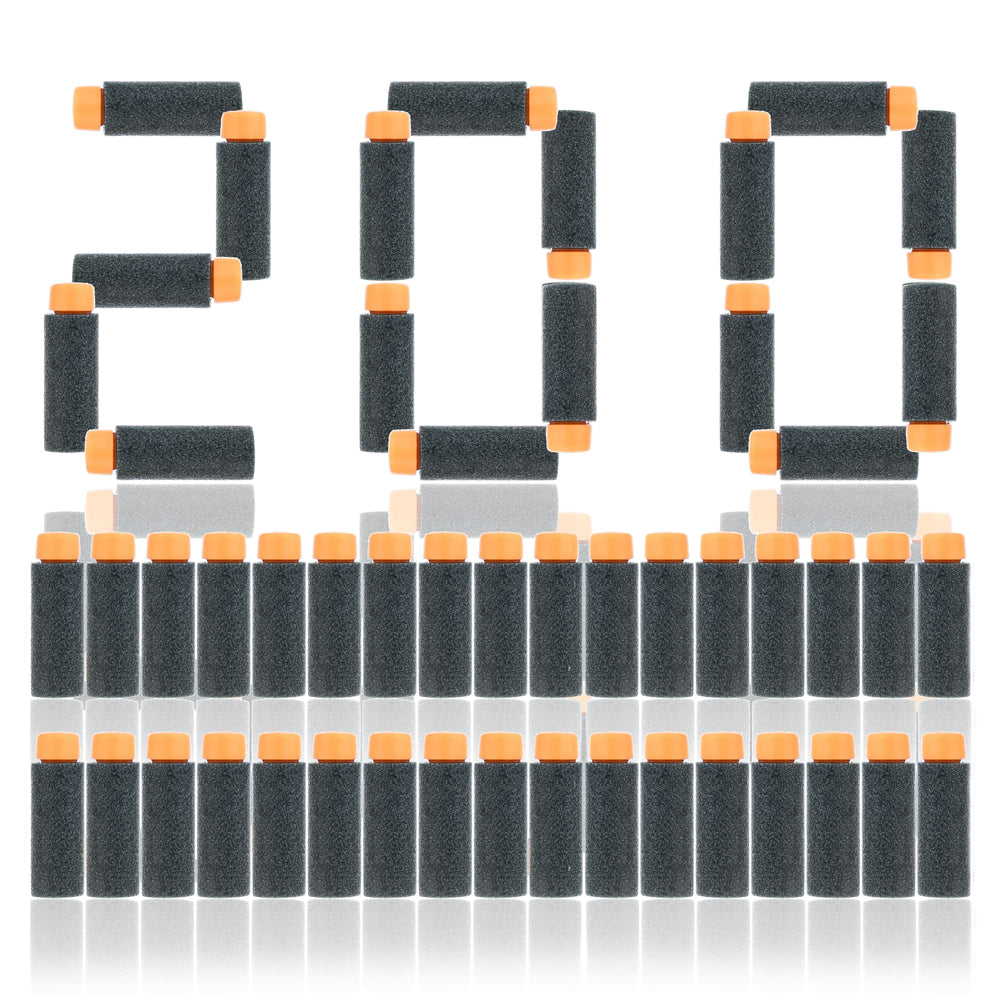 JGCWorker 200pcs half-length soft darts pack in black and orange for practice