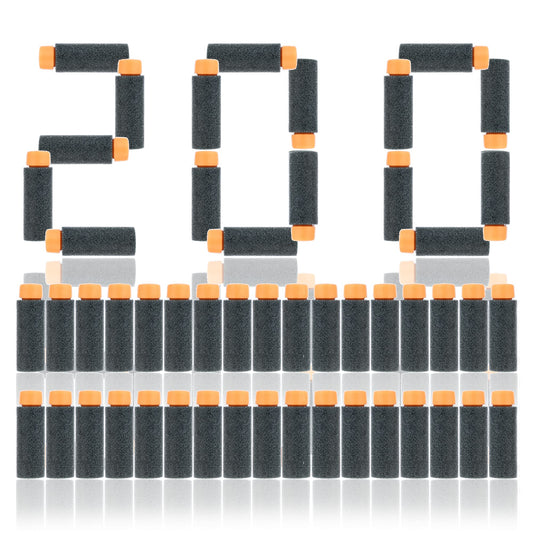 JGCWorker 200pcs half-length soft darts pack in black and orange for practice