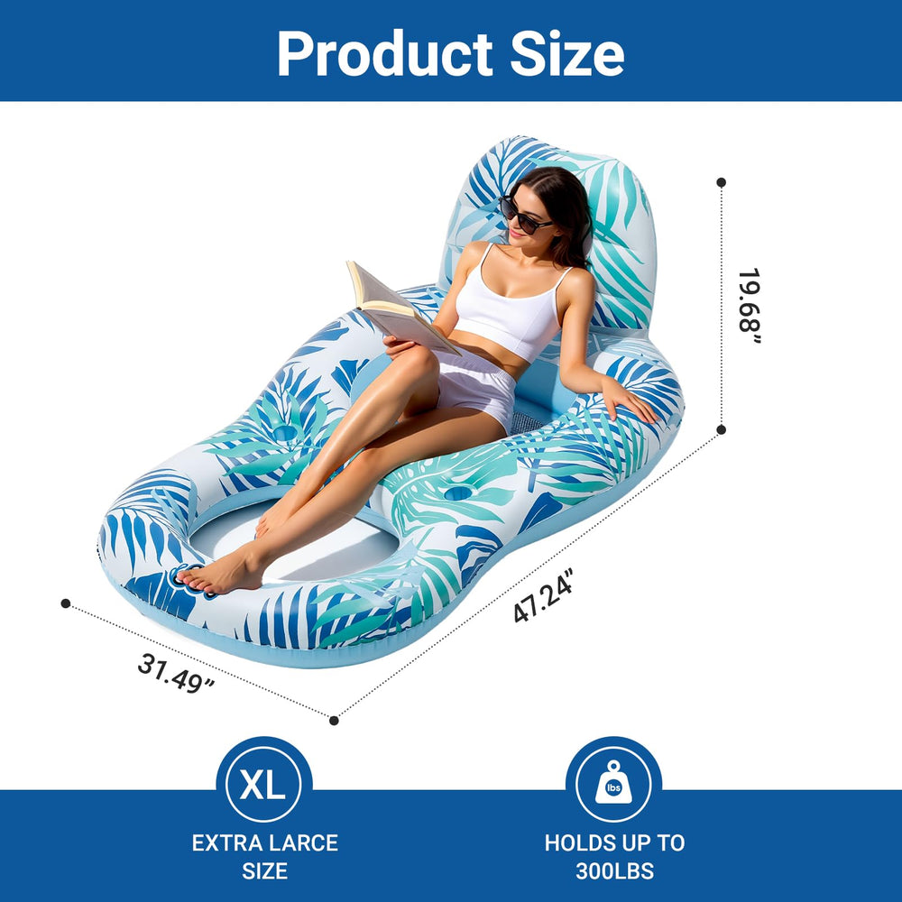 JGV inflatable lounger with canopy provides shade on sunny days