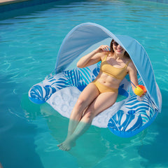 JGV XL canopy pool float provides broad shade for sunny pool days.