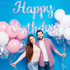 JHZMCRX birthday banner includes ribbon for flexible hanging length