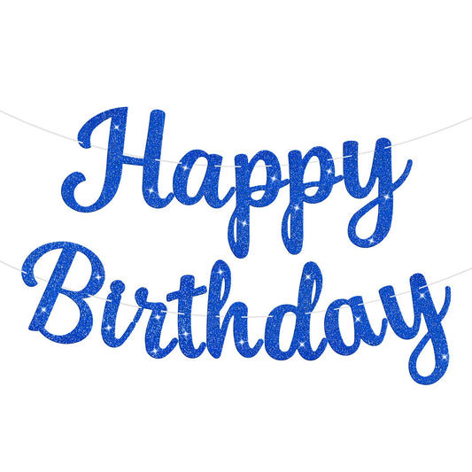 JHZMCRX blue glitter birthday banner letters for a sparkling backdrop