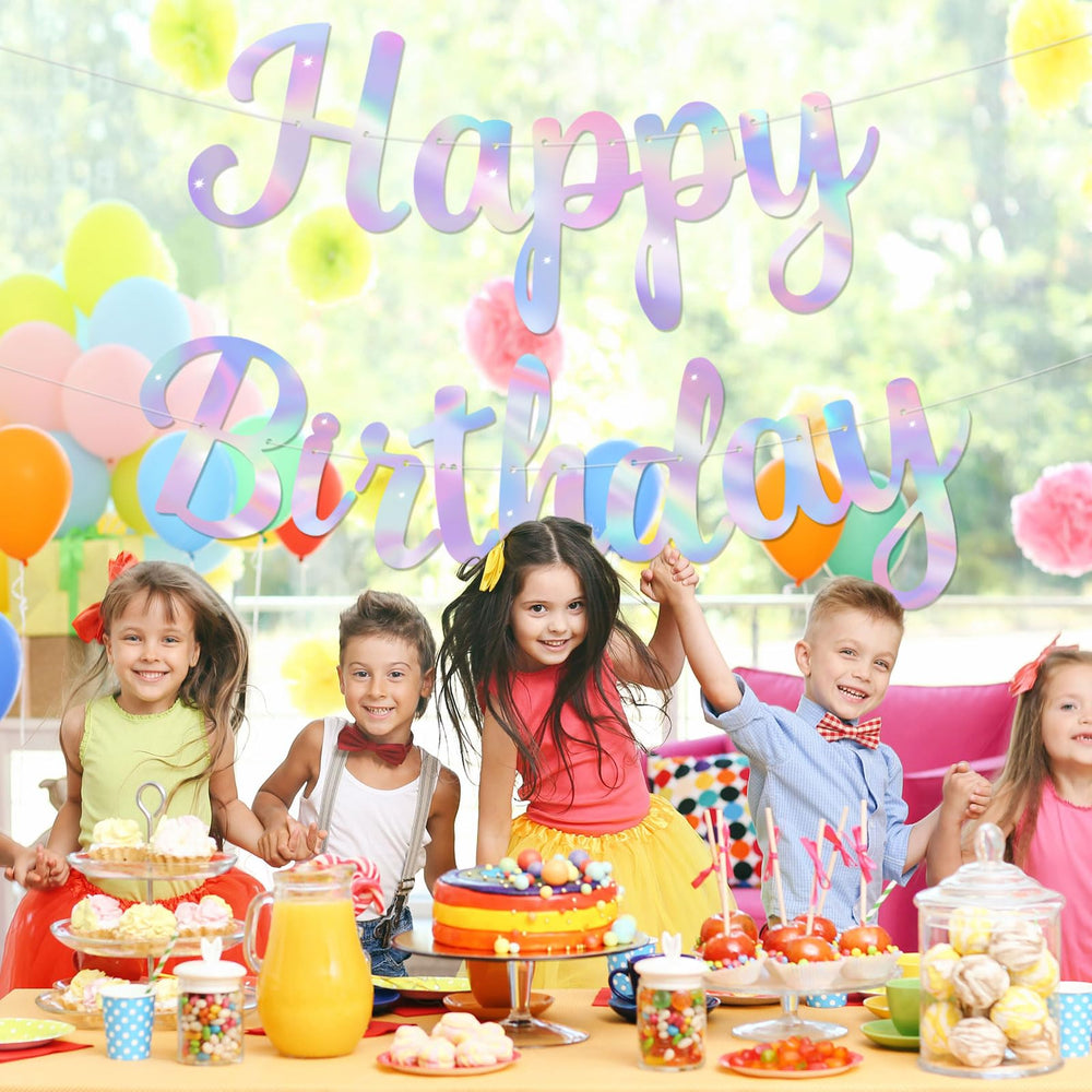 JHZMCRX glitter letter banner with shimmering birthday message for photos
