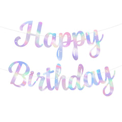 JHZMCRX iridescent birthday banner shines on wall or door as party focal point