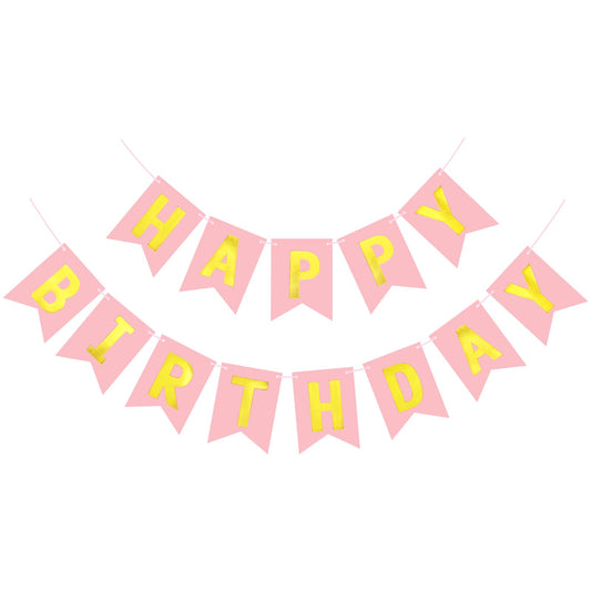 JHZMCRX light pink birthday banner sign for vibrant party decor and photo moments.
