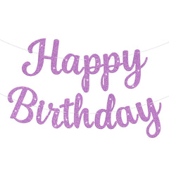 JHZMCRX light purple glitter birthday banner sparkling focal point for parties