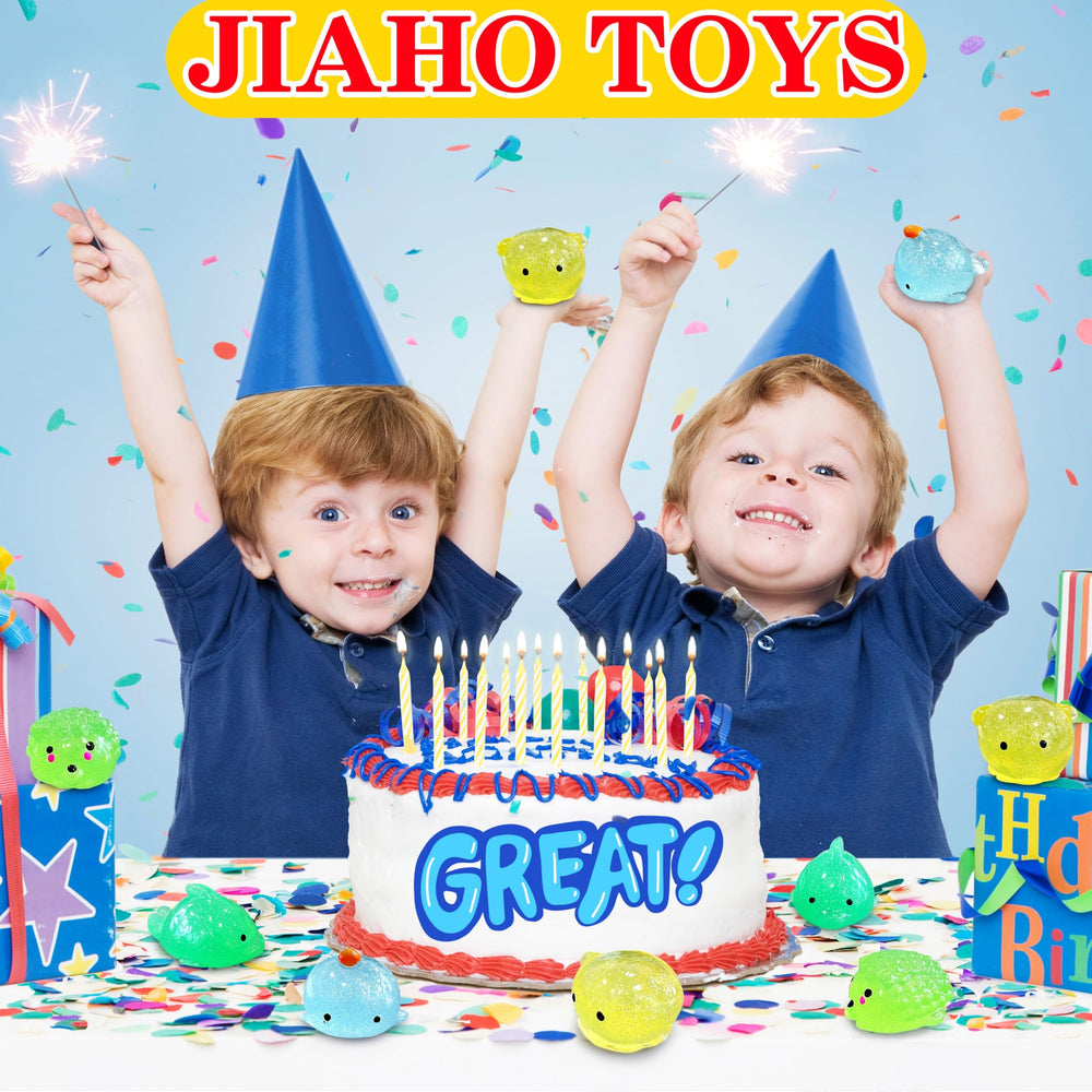 JIAHO jumbo glitter mochi set makes a perfect party favor for kids.