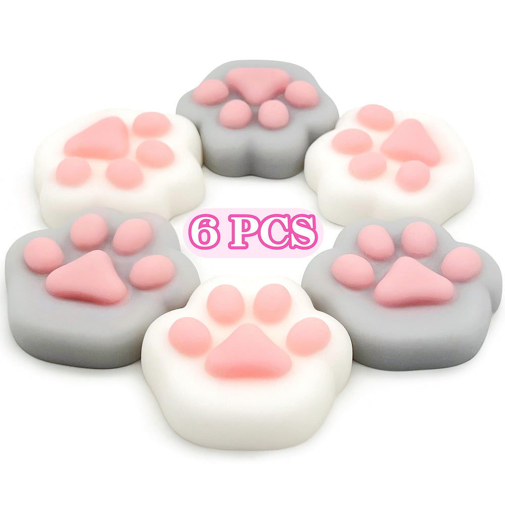 JIAHO cat paws mochi toy white paw close-up, soft squishy texture for stress relief