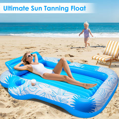 Multi-use float for lake, pool, or backyard relaxation.