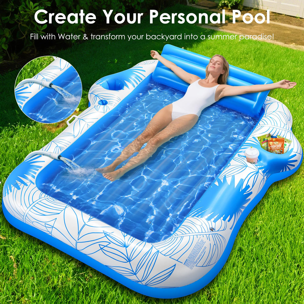 Water-filled tanning bed to stay cool while sunbathing.