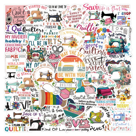 Jictegb sewing stickers on laptop for vibrant, durable DIY decor