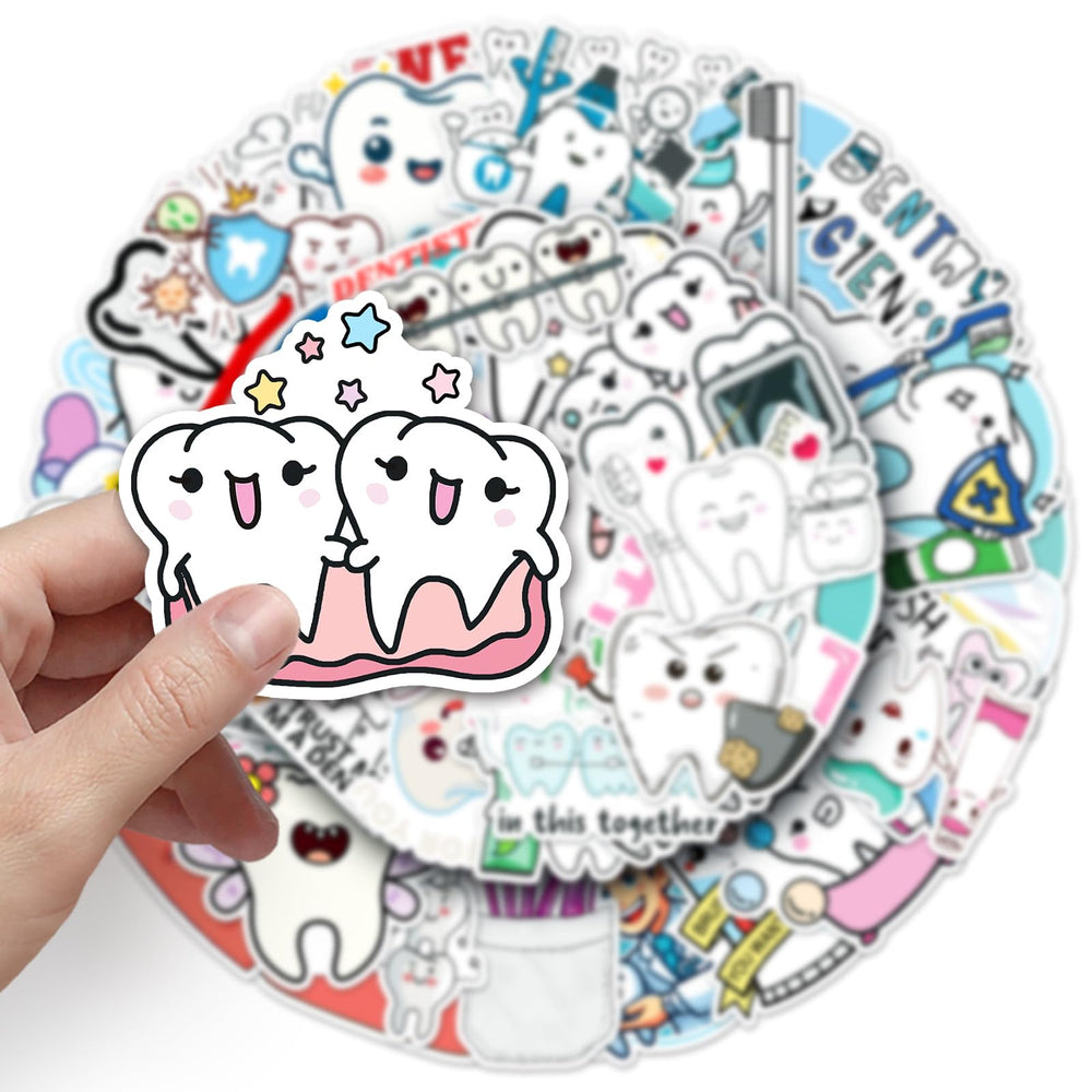 Jictegb Tooth Stickers on luggage to personalize travel gear.