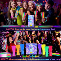 JICUICUI glow necklaces bulk with vibrant neon colors for parties.