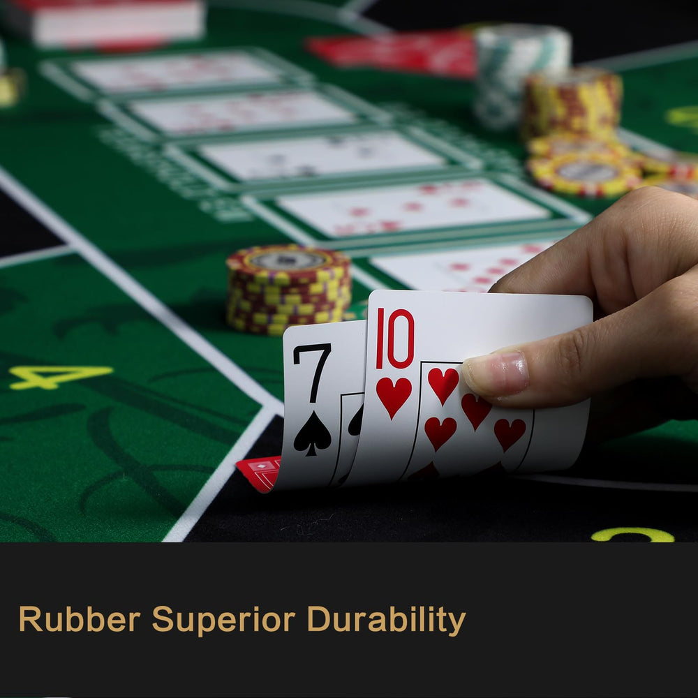JIESITE poker mat roll-up design with premium carry bag enables travel-friendly setup.