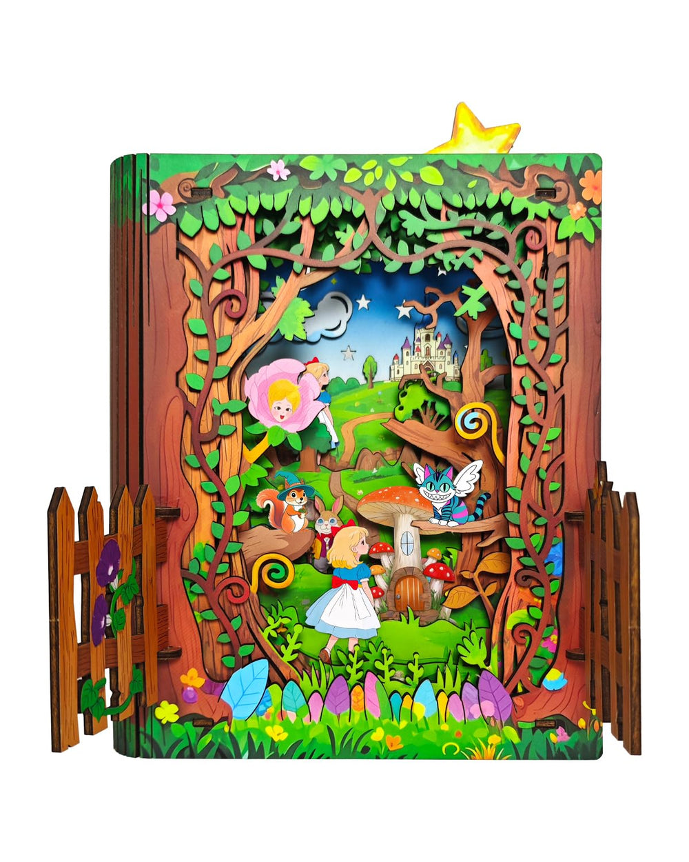 Jigtoy Alice in Wonderland book nook assembly for creative learning
