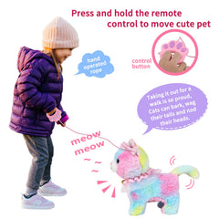 Jimate remote control leash guiding the cat toy during playtime