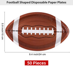 JimysCo ADXCO football plates on table ready for a crowd.