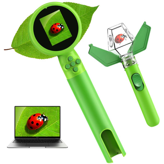 JIMZOO kids microscope with bug catcher kit portable view for outdoor science exploration.