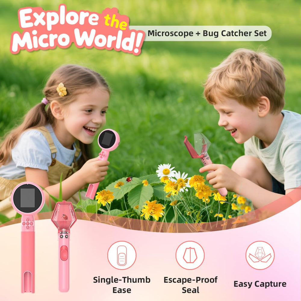 Jimzoo Microscope with 3-level LED—bright views anywhere.