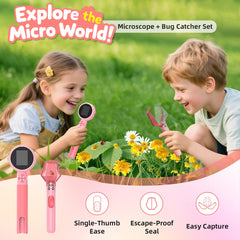Jimzoo Microscope with 3-level LED—bright views anywhere.