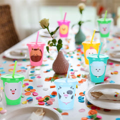 Jingmore farm animal cups design duck with vibrant colors for festive setups.