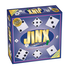 Jinx packaged box on a table, perfect for family game nights and social fun.