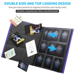 JIQEZNL binder side-loading pockets keep cards secure during movement.