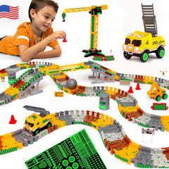 JITTERYGIT battery car on construction race track for imaginative play