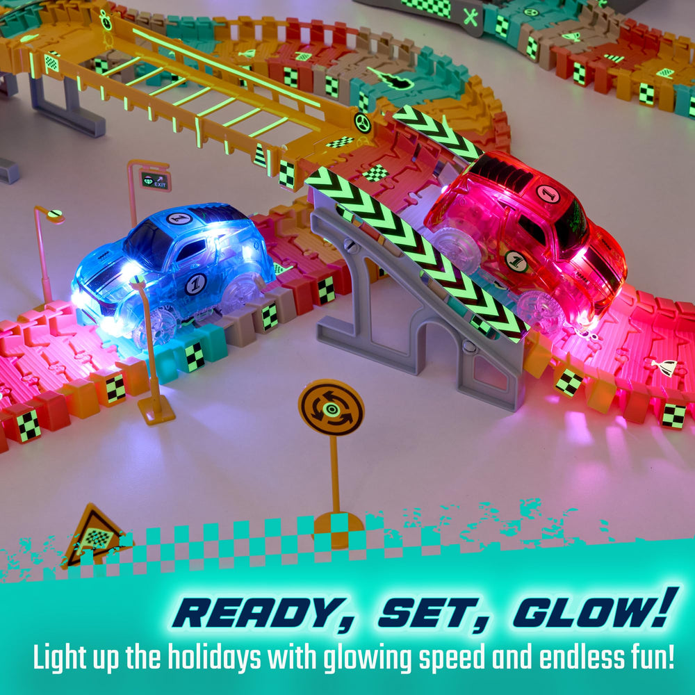 JitteryGit glow car side view showing LED lights for night racing.