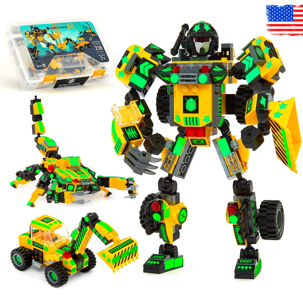 JITTERYGIT Robotryx space mech build using interlocking bricks for hands-on STEM play