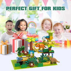 JIXIN dinosaur block set fosters collaborative storytelling and shared play.