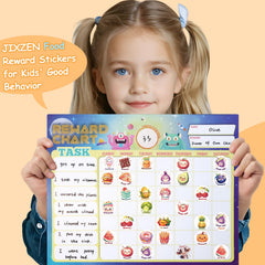 JIXZEN 3 Rolls Cute Food Stickers Ice Cream design adds fun incentives for tasks