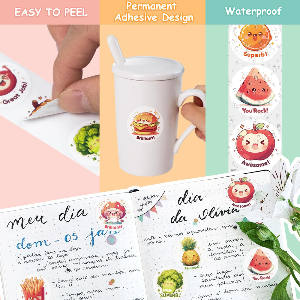 JIXZEN 3 Rolls Cute Food Stickers Pizza design inspires creativity and classroom participation