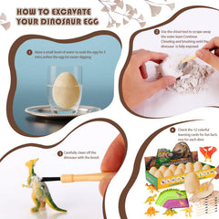 JJDNAVI dinosaur eggs excavation action: child digs to reveal a dinosaur figurine