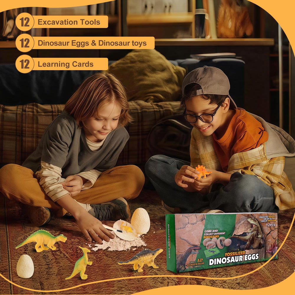 JJDNAVI dinosaur eggs figures: twelve dinosaur figurines to explore and learn