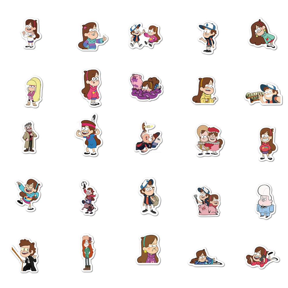 jjlin Gravity Falls stickers—2-3 inch size ideal for decorating water bottles and skateboards.
