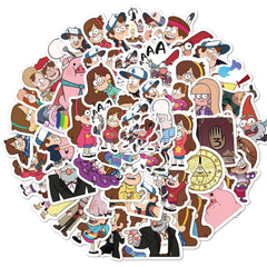 jjlin Gravity Falls stickers—50 assorted designs for laptop and gadget decorating.