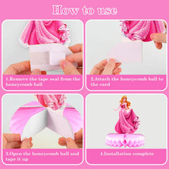 JJYHEHOT princess honeycomb centrepiece 4 creates a festive centerpiece for Christmas parties.