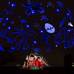 JKGIFTS 2-in-1 dinosaur and car projection enhances room decor for parties and bedtime