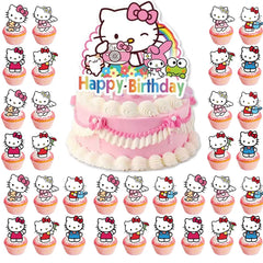 Jlemon kawaii cat toppers small toppers 05 help create themed party desserts.
