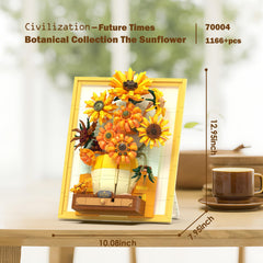 JMBricklayer 3D block art sunflowers showcases dimensional detail.
