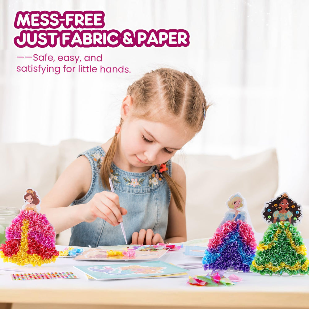 JMMICO Poke Art fabric squares provide vibrant texture for creative play.