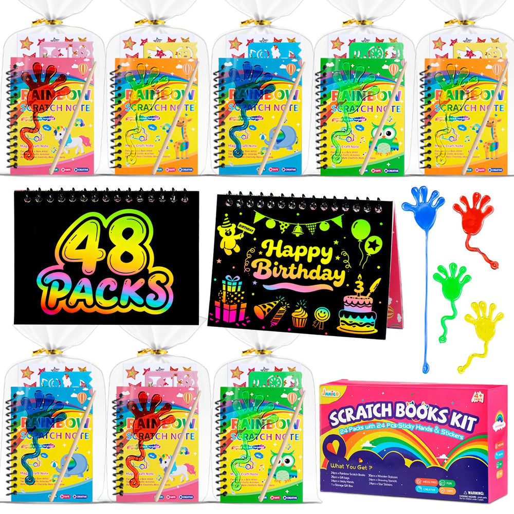 JMMICO scratch-art notebooks reveal rainbow colors for mess-free creativity