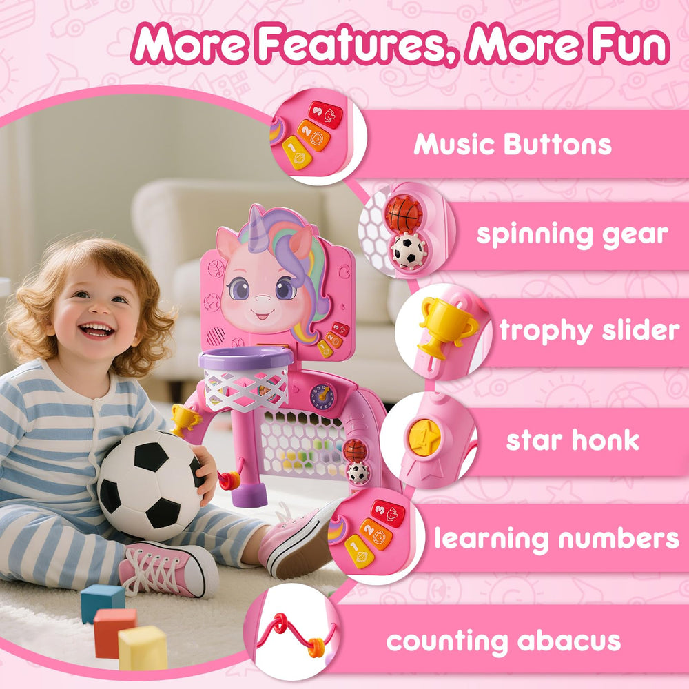 JMMICO toddler sports center six interactive controls invite exploration