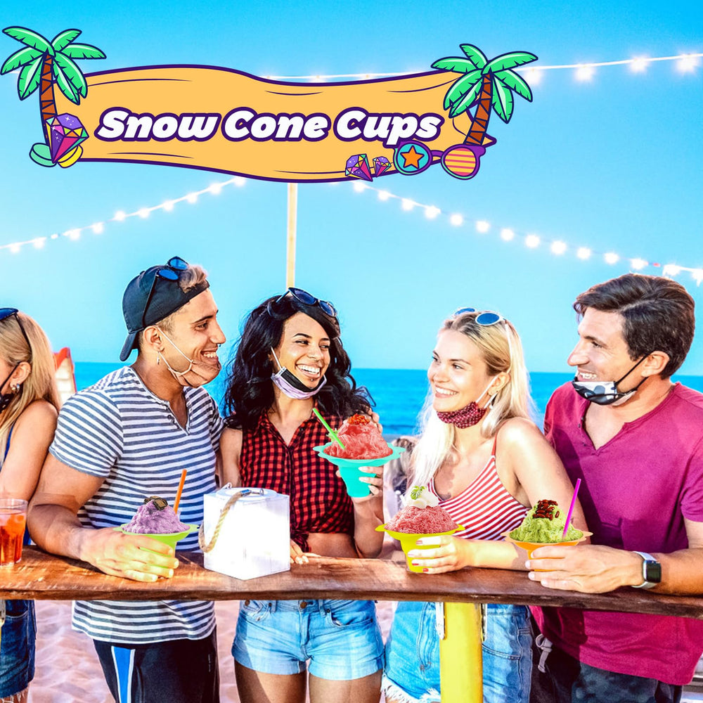 Jnnzzggu flower snow cone cups suit kids' parties and summer gatherings.
