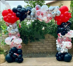 Jobkoo Bloody Hand Prints balloons enhance horror flair for themed photo backdrops