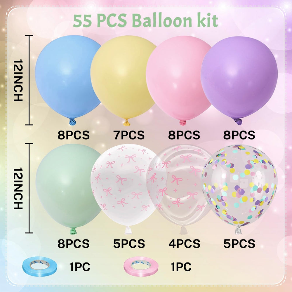Jobkoo pastel bow balloons baby pink 12in perfect princess party backdrop